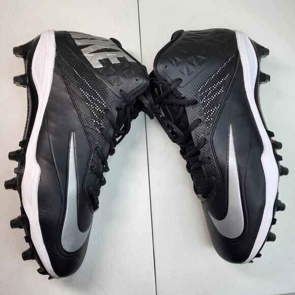 Nike Zoom Code Elite 3/4 Football Cleats Black/Silver Size 12.5 - Picture 4 of 9